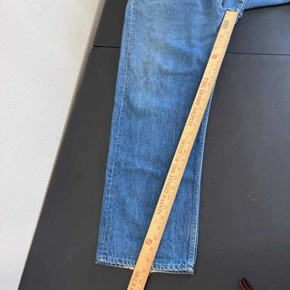 VTG 90s Levis 501 STF Jeans Mens 46x32 Made in USA Blue Straight Leg Button Fly